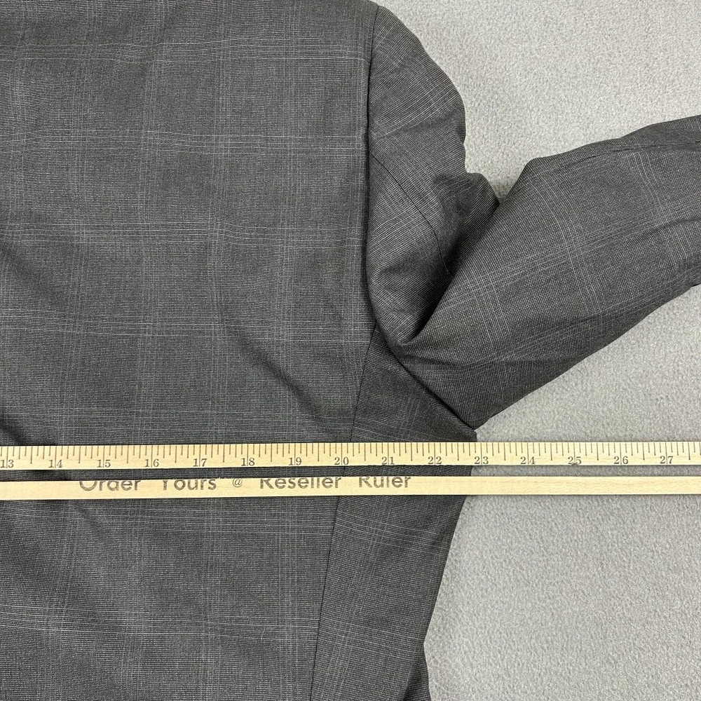 Ermenegildo Zegna Blazer Mens 42R Gray 100% Wool‎ 15 Milmil 15 Plaid 3 Button